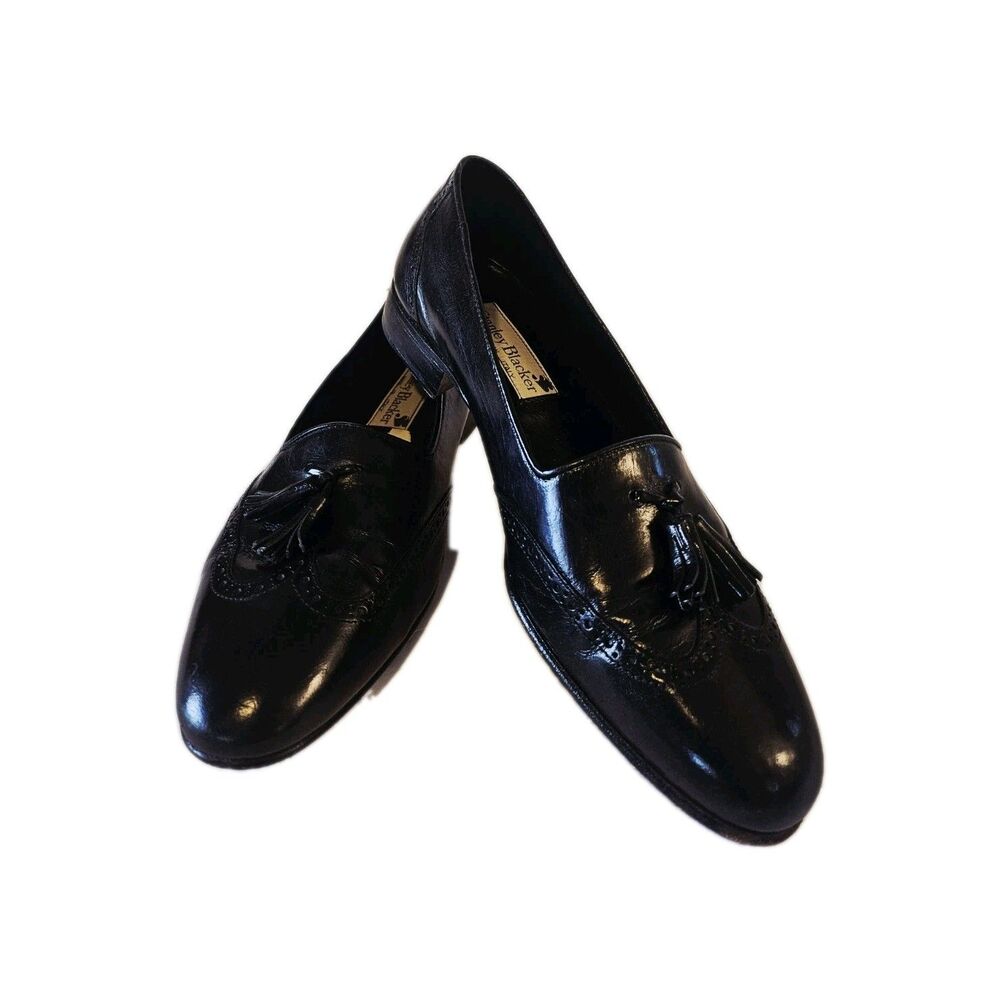 Stanley Blacker Women's Shoes Size Women's 8, Men's 6.5 Black Leather - Picture 3 of 8